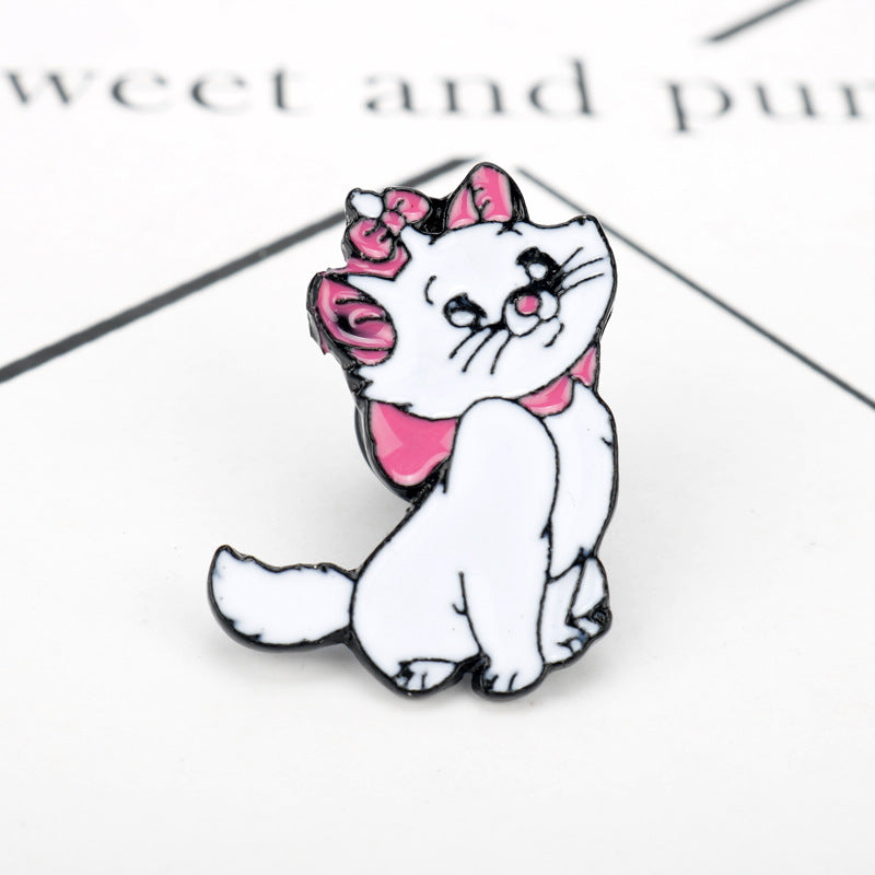 Aristocats Duchess Cat Metal Brooch Pin 2pcs