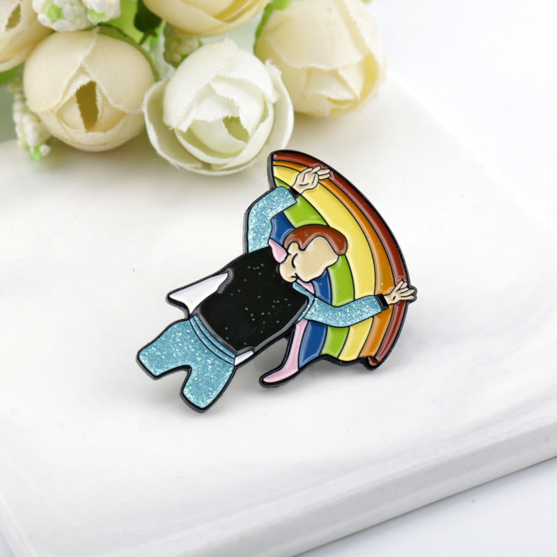 Rainbow Bridge Metal Brooch 7PCS Set