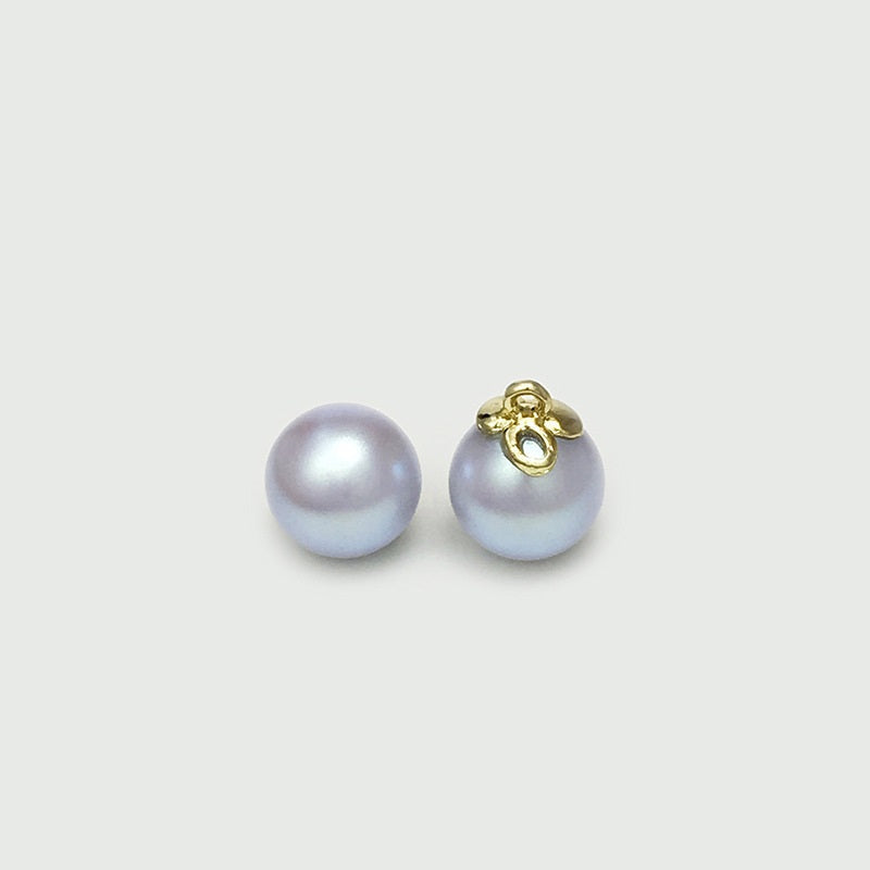 10mm Round Pearl Buttons Golden Loop for Cheongsam Shirts 20pcs Blue