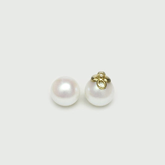 10mm Round Pearl Buttons Golden Loop for Cheongsam Shirts 20pcs White