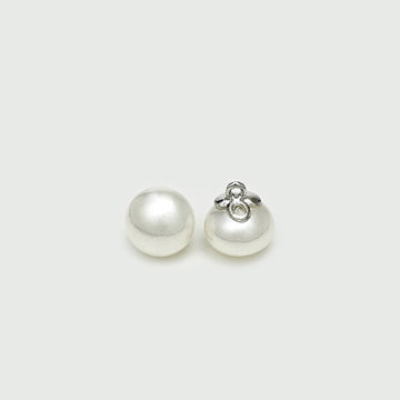 10mm Oval Pearl Buttons Golden Loop for Silk Shirts Dresses 20pcs White Silver