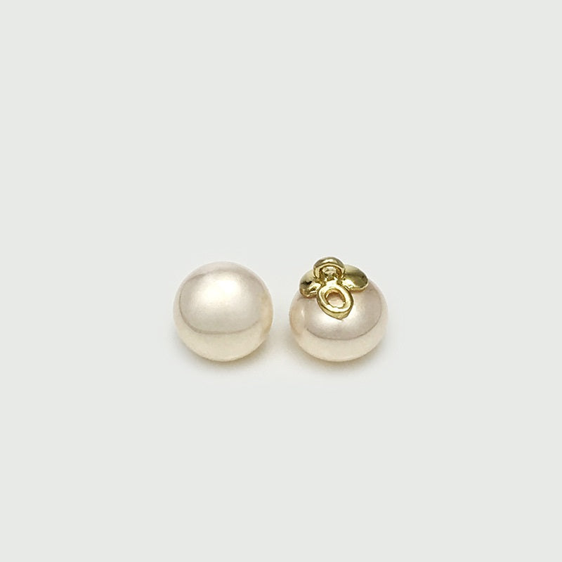 10mm Oval Pearl Buttons Golden Loop for Silk Shirts Dresses 20pcs Pink Gold