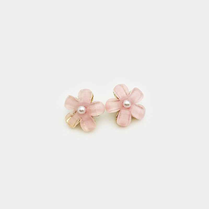 11mm-20mm Flower Pearl Metal Buttons for Children's Tops 12pcs Pink