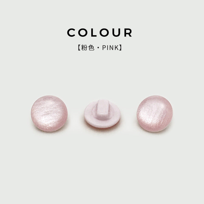 11mm Round Resin Pearlized Shirt Buttons with Shank 100pcs Pink