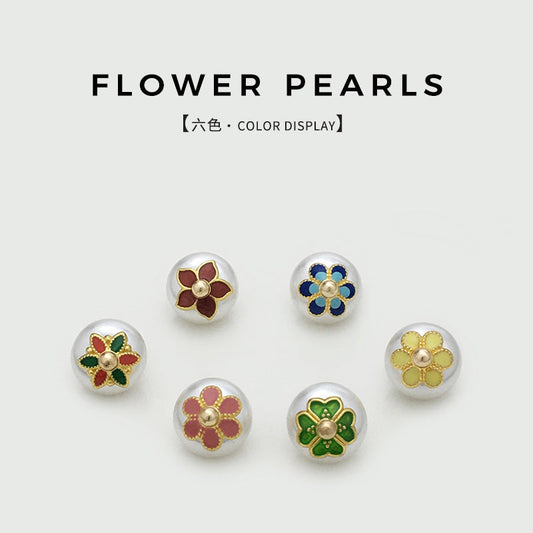 10mm Chinese Floral Pearl Round Retro Frog Buttons for Cheongsam 20pcs