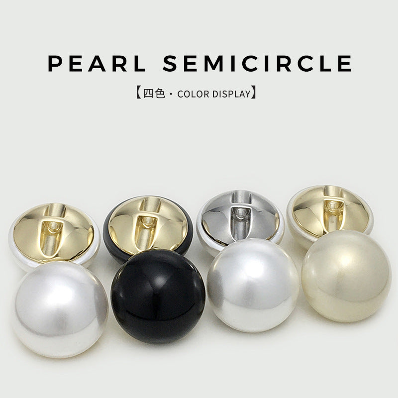 Semi-Circular Mushroom-Shaped Pearl Buttons Hidden Holes 20pcs