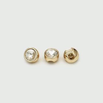 8mm Gold Silver Metal Diamond Shirt Buttons Concealed Hole 20pcs Gold