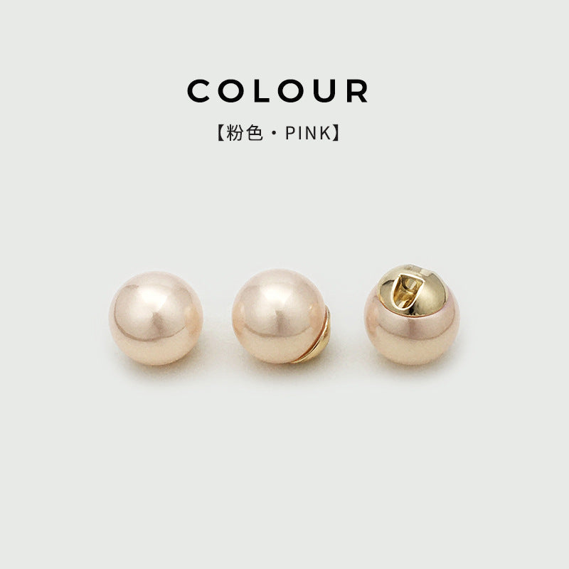 10mm-20mm Highlight Pearl Metal Buttons Concealed Hole 20pcs Pink