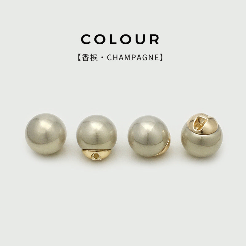 10mm-20mm Highlight Pearl Metal Buttons Concealed Hole 20pcs Champagne