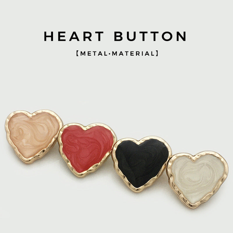 15-25mm Irregular Enamel Heart Shaped Metal Buttons 20pcs