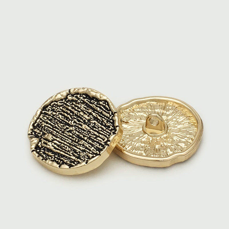 17.5/22.5mm Irregular Round Shaped Metal Sewing Buttons 20pcs Gold