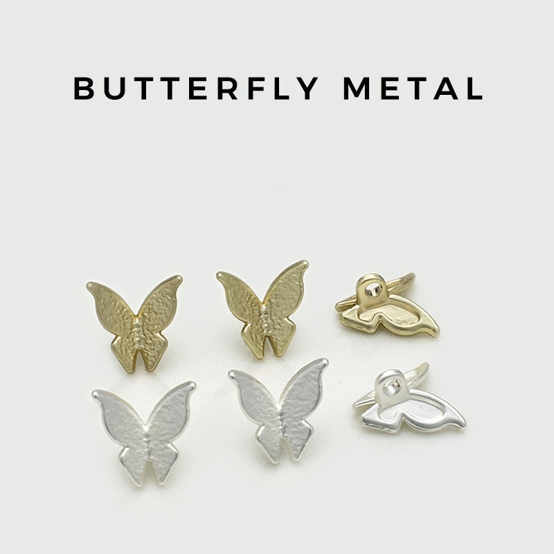 11/15mm Exquisite 3D Metal Butterfly Sewing Buttons 20pcs