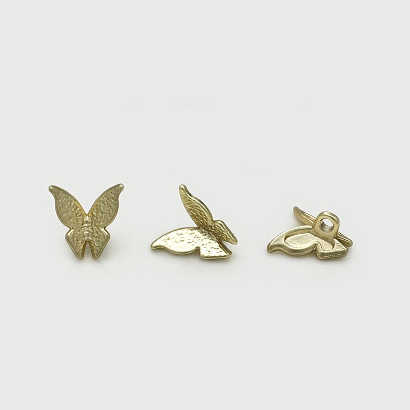 11/15mm Exquisite 3D Metal Butterfly Sewing Buttons 20pcs Gold