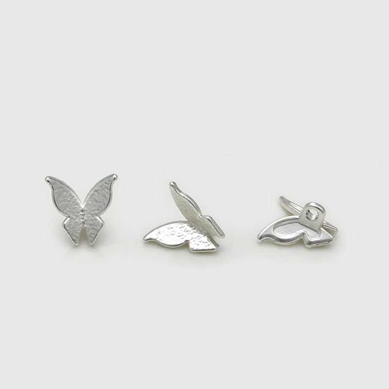 11/15mm Exquisite 3D Metal Butterfly Sewing Buttons 20pcs Silver
