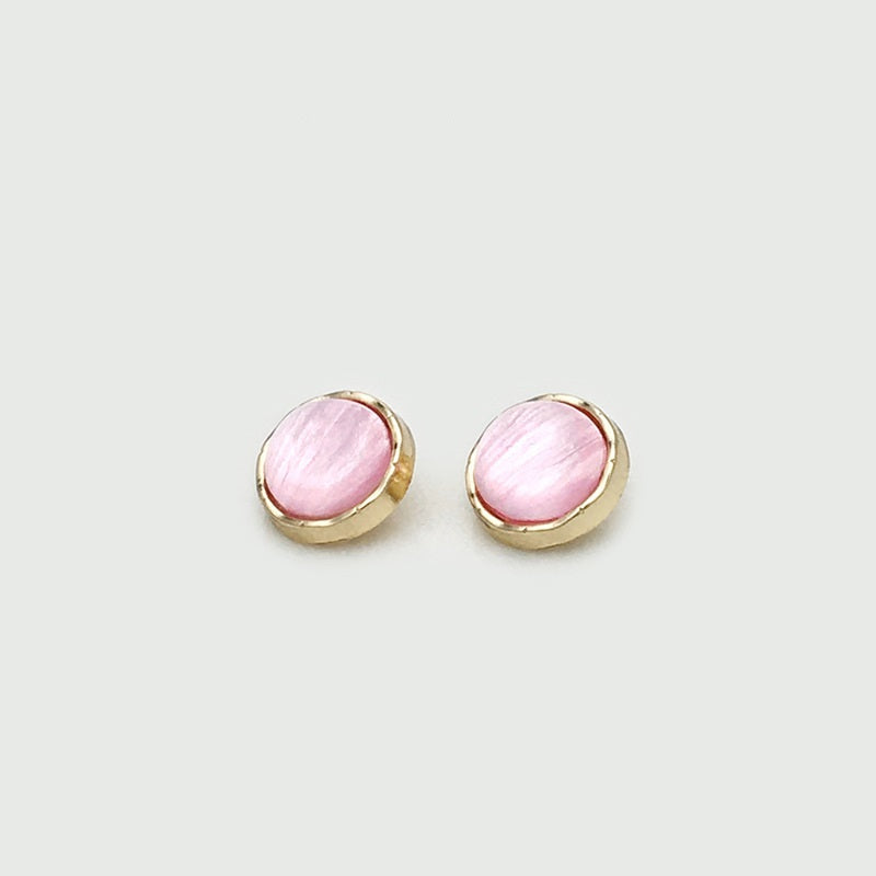 11mm Exquisite Round Metal Lace Pearlized Shirt Buttons 20pcs Gold Pink