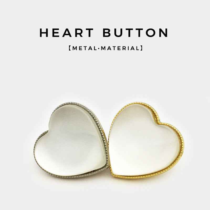 Cat's-Eye Opal Stone Heart-Shaped Metal Decorative Buttons 20pcs