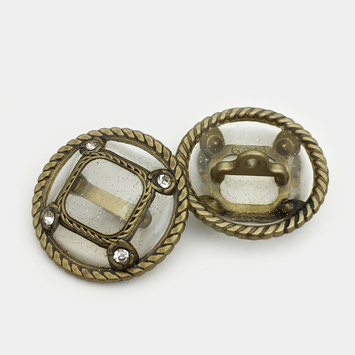 17.5-28mm Translucent Coat Metal Diamond Hand-Sewn Buttons 6pcs Bronze