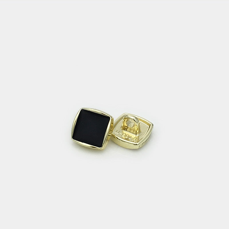 10mm Square Minimalist Gold Metal Cuff Sewing Buttons 30pcs 30pcs Black