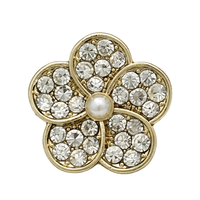 11.5/17.5/22.5mm Gold Silver Pearl Diamond Floral Metal Buttons 20PCS