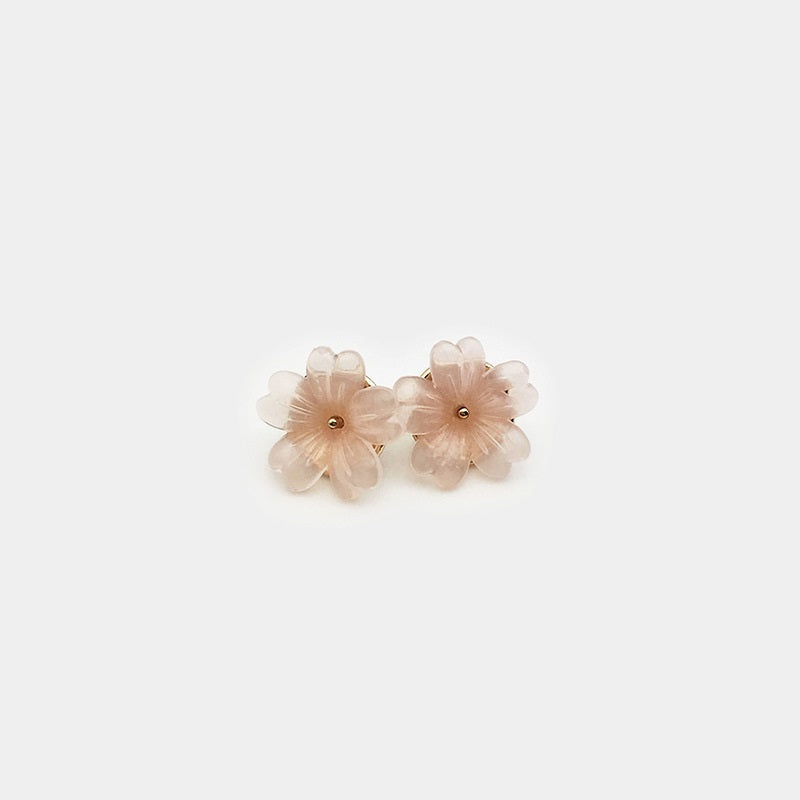 11mm Transparent White Purple Pink Floral Resin Shirt Buttons 12pcs Pink