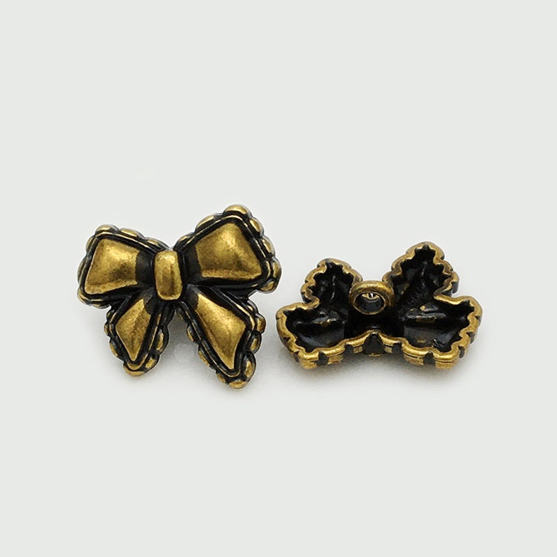 12-22.5mm Antique Gold 3D Bow Metal Sewing Buttons 20pcs Antique Gold
