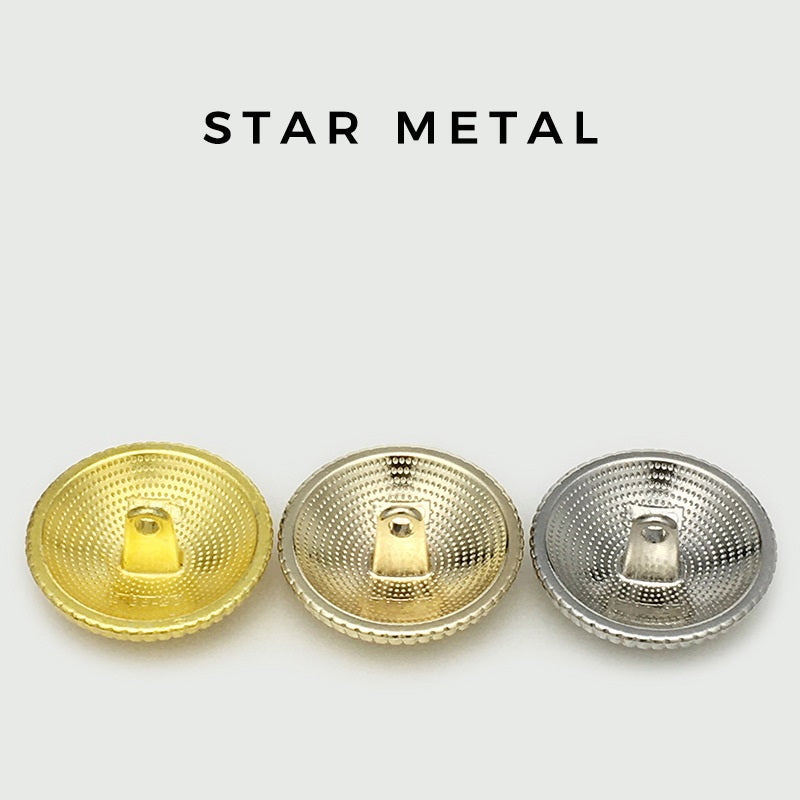 15/17.5/22.5mm Gold & Silver Star Pattern Metal Buttons with Shanks 20pcs