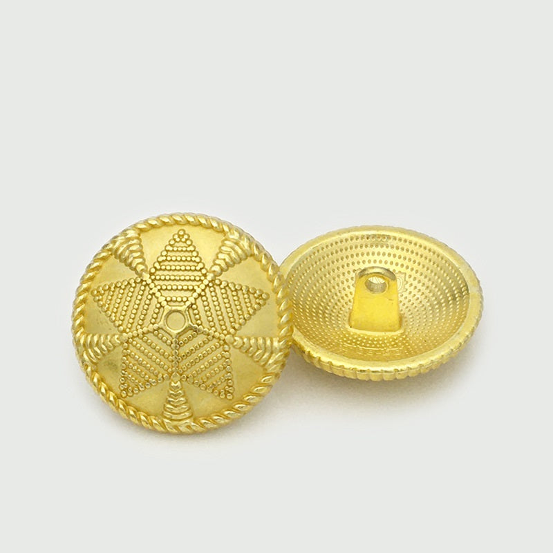 15/17.5/22.5mm Gold & Silver Star Pattern Metal Buttons with Shanks 20pcs Gold