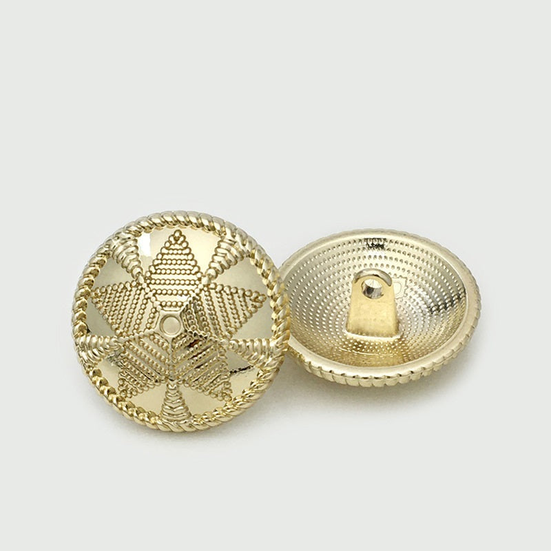 15/17.5/22.5mm Gold & Silver Star Pattern Metal Buttons with Shanks 20pcs Rose Gold