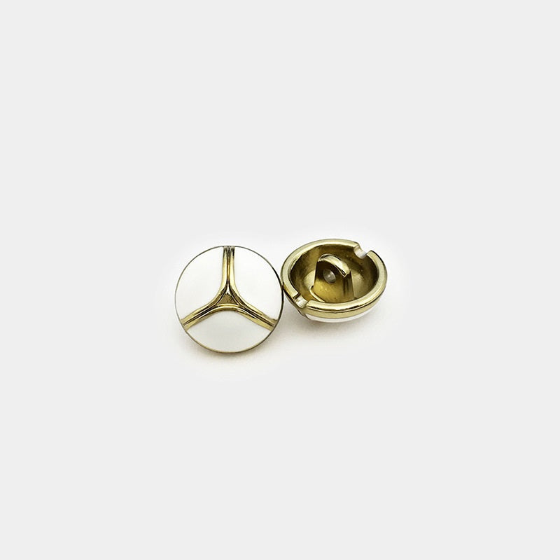 11mm Round White Metal Shirt Cuff Buttons 20pcs Gold