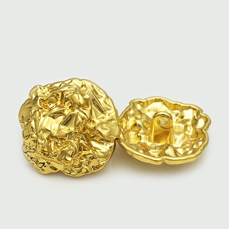 17-45mm Oversized Irregular Shaped Metal Buttons Golden & Silver Gold 1