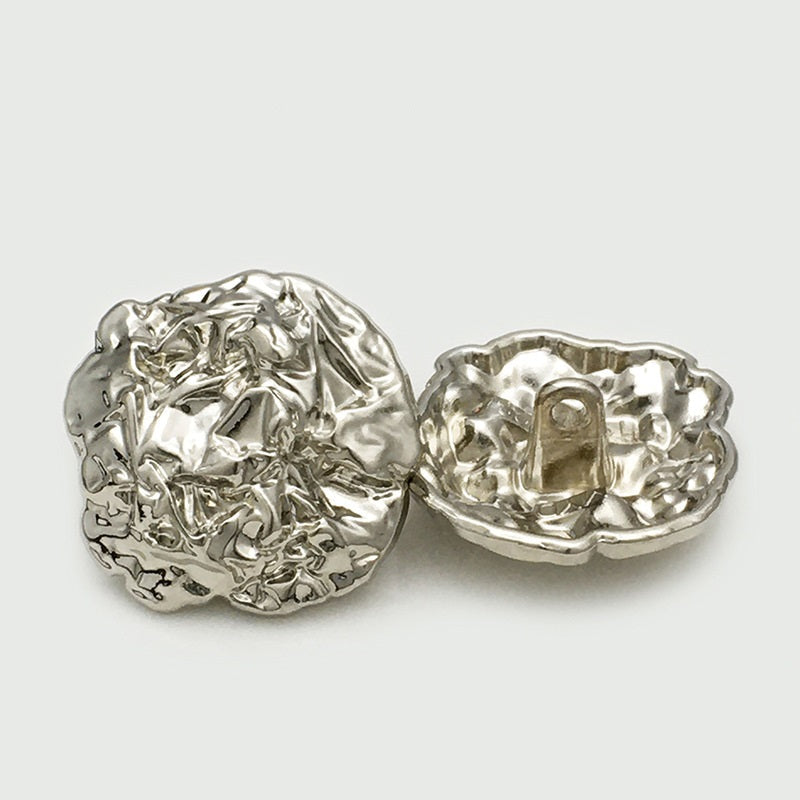 17-45mm Oversized Irregular Shaped Metal Buttons Golden & Silver Silver 1