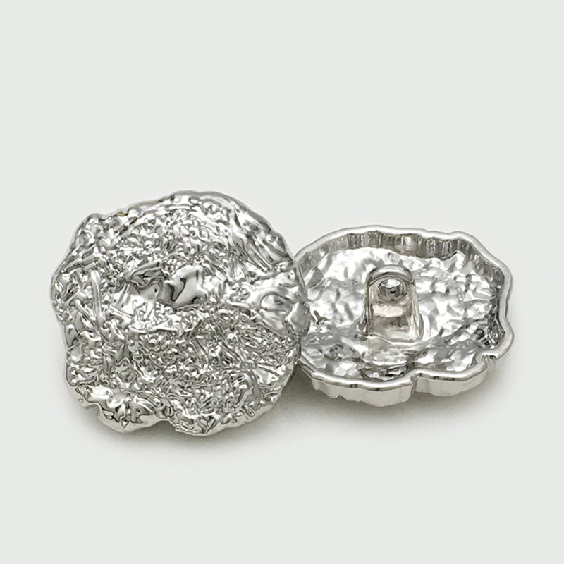 17-45mm Oversized Irregular Shaped Metal Buttons Golden & Silver Silver 2