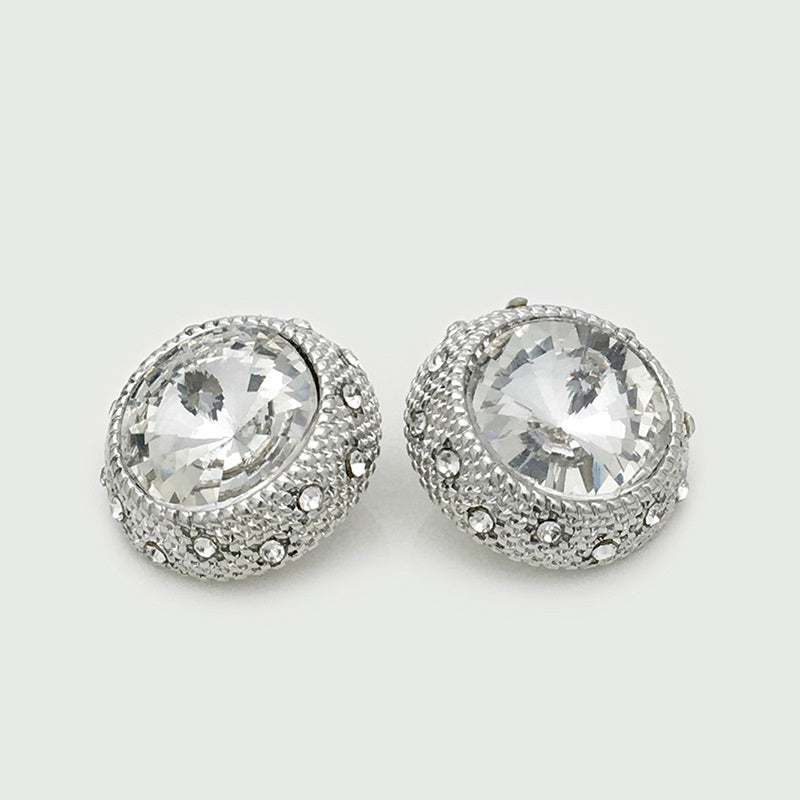 21mm Gold Crystal Metal Buttons for Sweaters Jackets 10pcs Silver