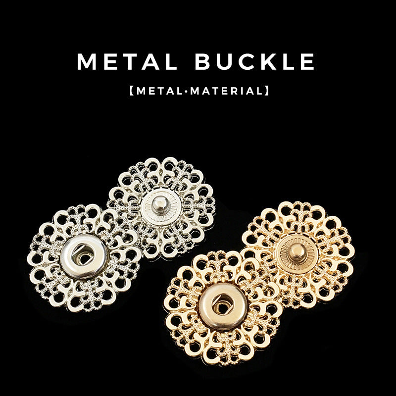 15-30mm Gold & Silver Hollow Flower Metal Snap Buttons