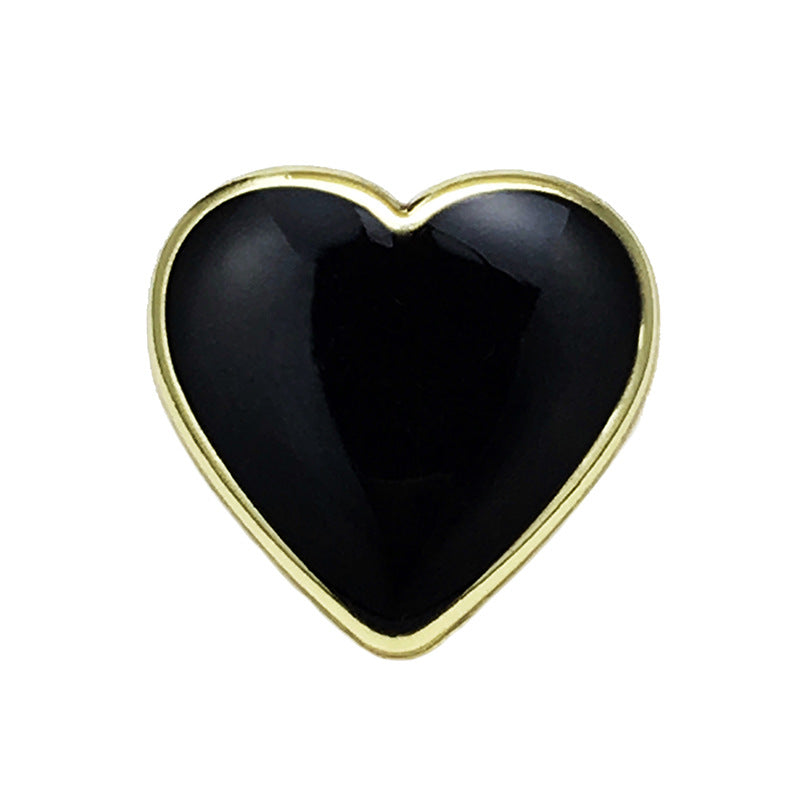11/17.5/20mm Black Heart-Shaped Metal Buttons 20pcs