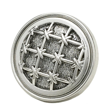 17.5/22.5mm Round Knit Grid Metal Buttons with Fine Sparkle 12pcs