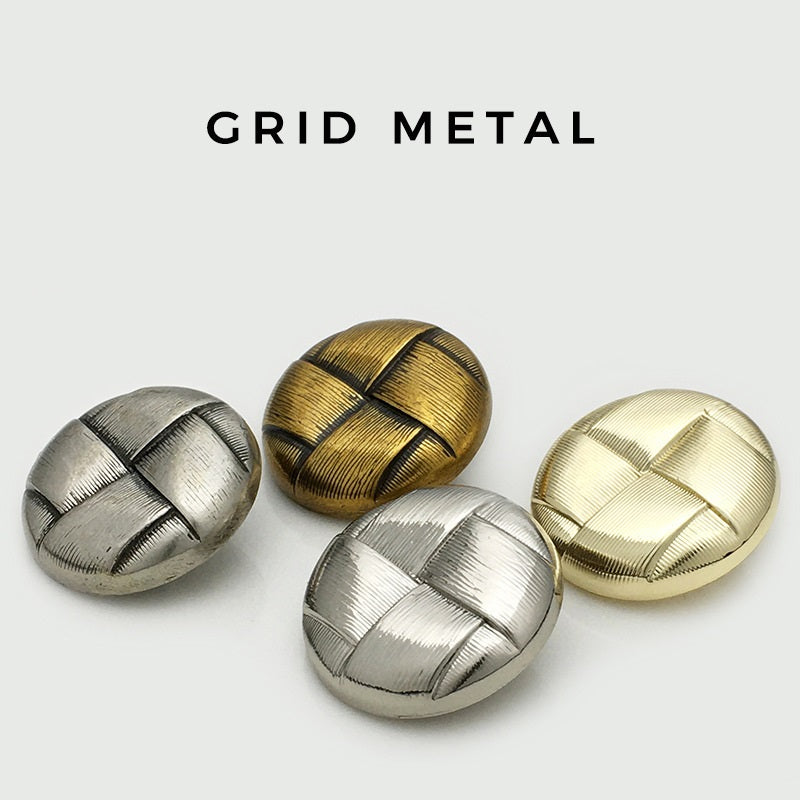 15-25mm Vintage Metal Mesh Grid Coat Buttons with Shank 20pcs