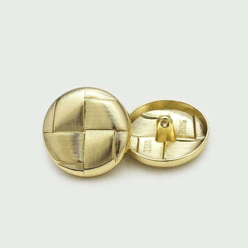 15-25mm Vintage Metal Mesh Grid Coat Buttons with Shank 20pcs Gold