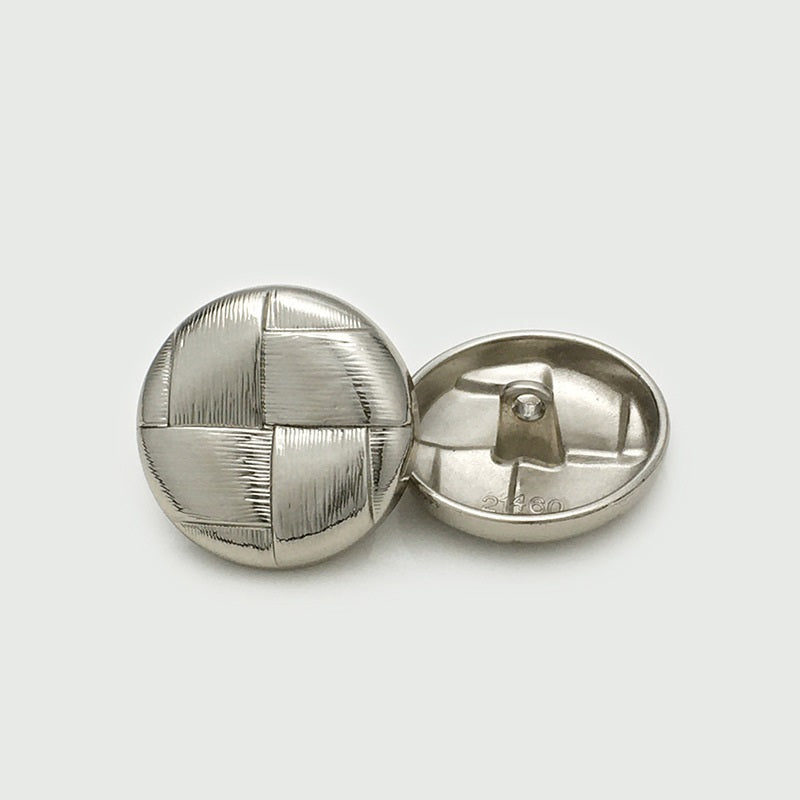 15-25mm Vintage Metal Mesh Grid Coat Buttons with Shank 20pcs Silver
