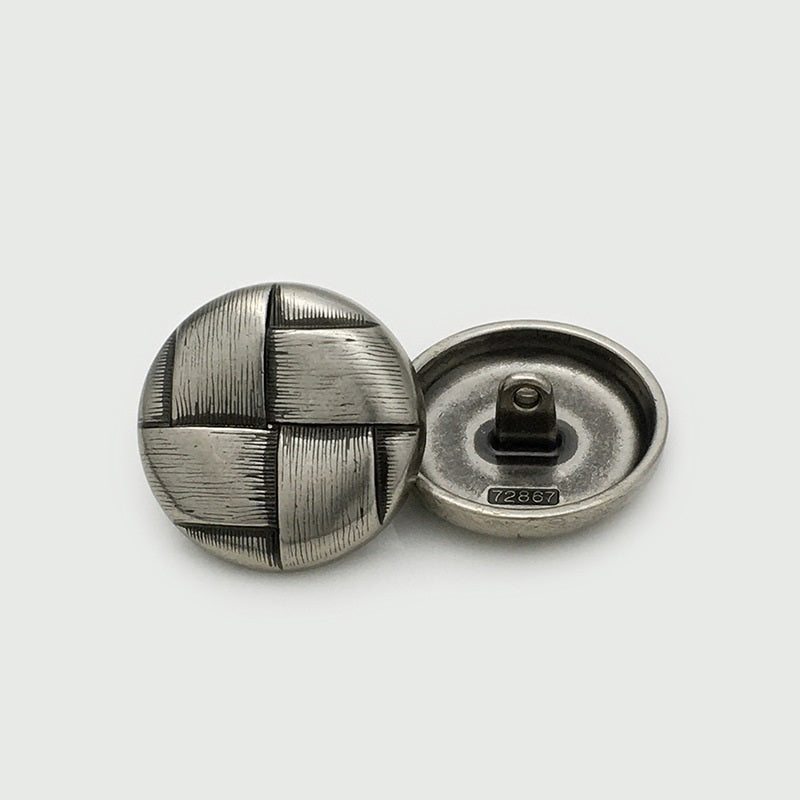 15-25mm Vintage Metal Mesh Grid Coat Buttons with Shank 20pcs Nickel
