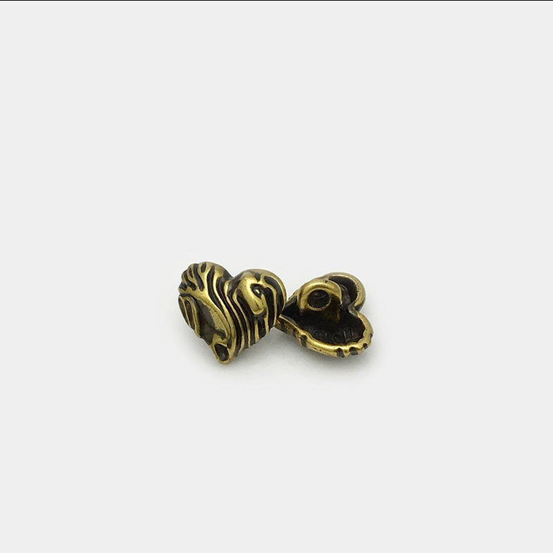 11mm Antique Gold Heart Metal Buttons 30PCS Bronze