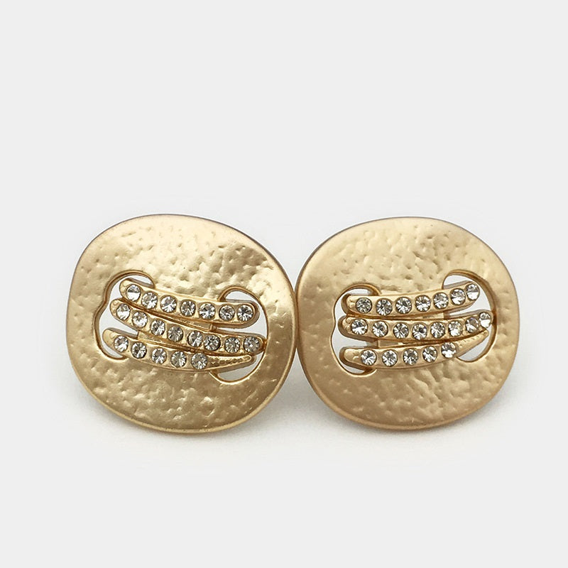 17.5/22.5/25mm Irregular Metal Buttons with Diamond 12pcs Gold