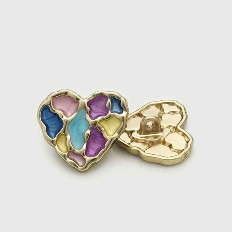 18mm Colorful Heart-Shaped Buttons for Women's Knit Cardigans 10PCS Purple