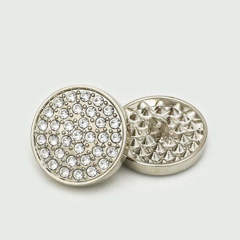 10-25mm Gold Silver Metal Classic Diamond Coat Buttons 20pcs Silver