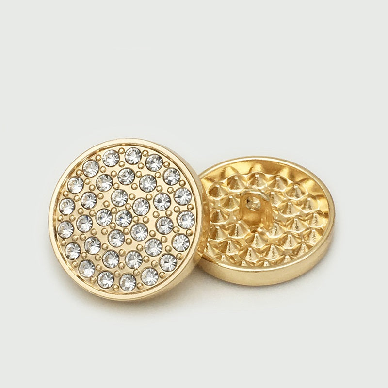10-25mm Gold Silver Metal Classic Diamond Coat Buttons 20pcs Gold