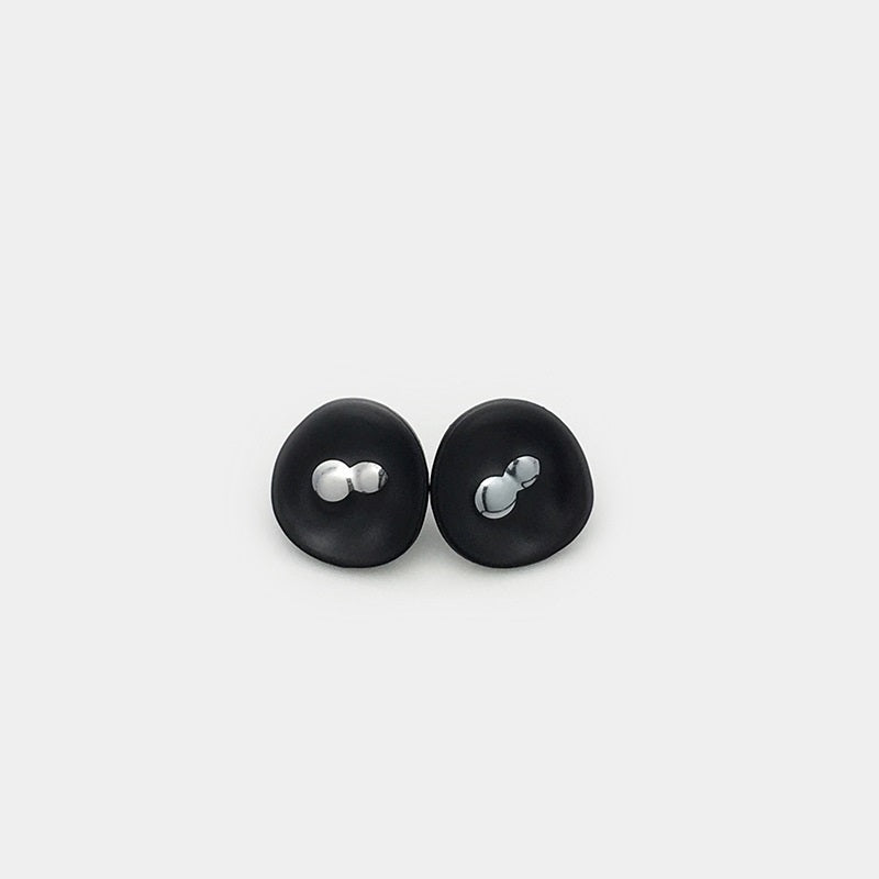 12.5mm Metal Concave Shaped Buttons for Shirt Dress Decoration 20PCS Black