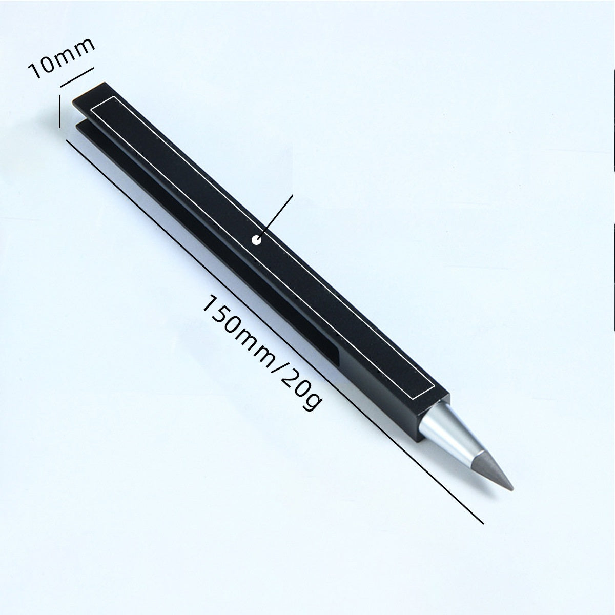 Aluminum Alloy Eternal Pencil | No Sharpening | 2-Pack (1 Black + 1 Silver)