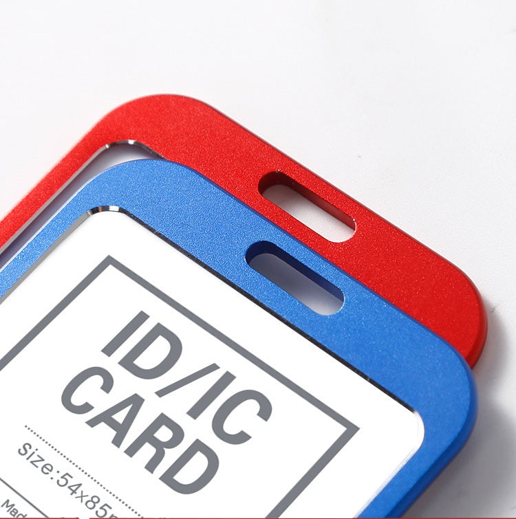 Aluminum Alloy ID Card Holder with Lanyard | Portrait Badge Holder for Work & School (5-Pack)