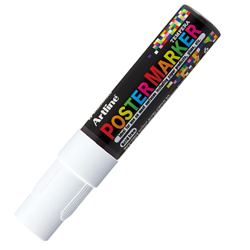 Artline EPP-6 Poster Markers | 6.0mm Bullet Tip | 2 Pack 2 White