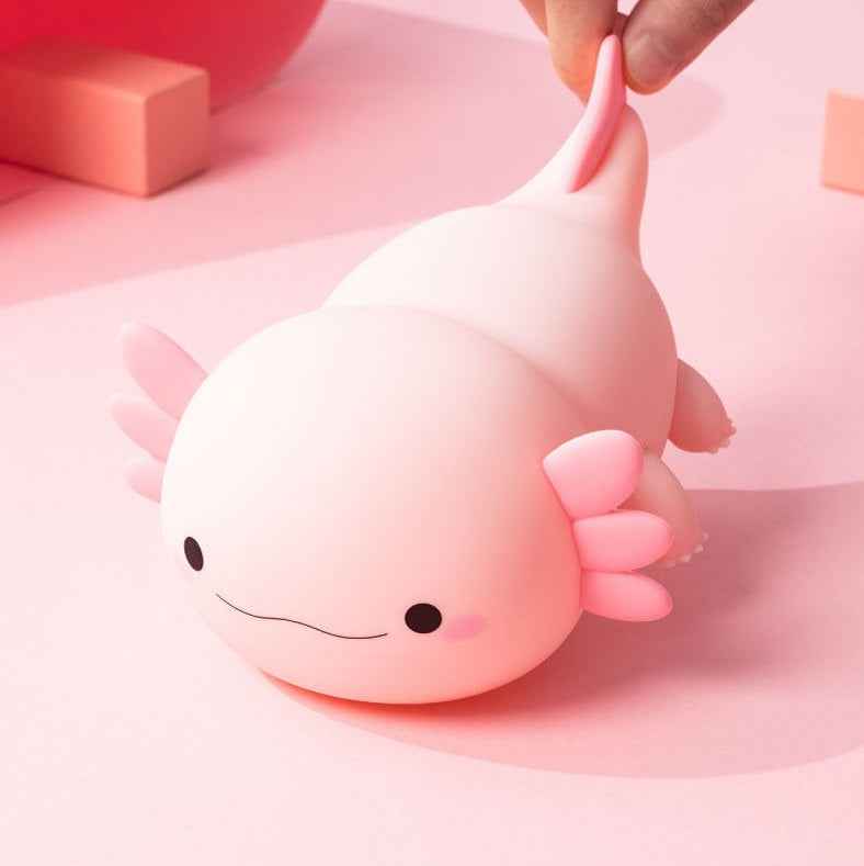 Pink Axolotl Silicone LED Night Light for Kids